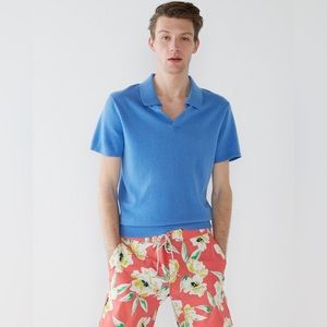 NWT JCrew Cashmere short-sleeve johnny-collar sweater-polo